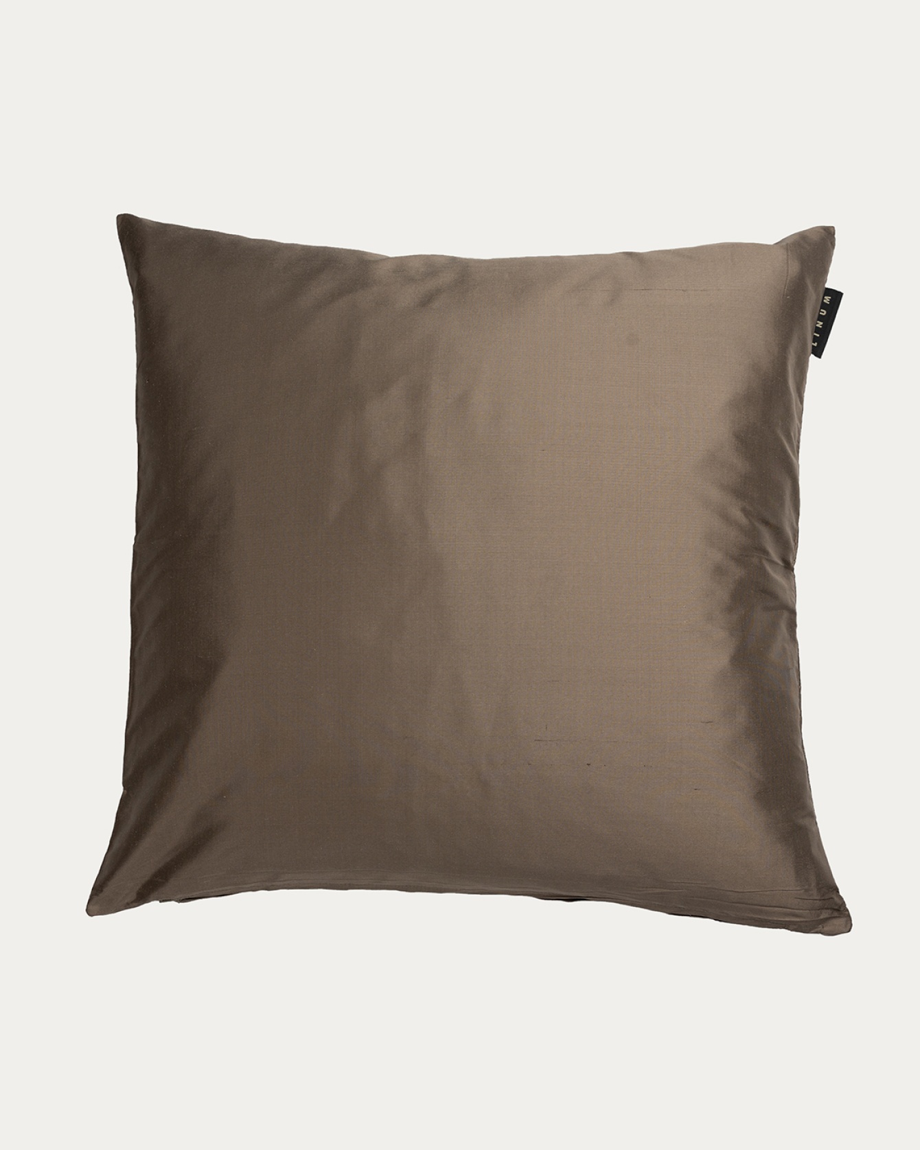 Product image dark mole brown SILK cushion cover made of 100% dupion silk that gives a nice lustre from LINUM DESIGN. Size 50x50 cm.