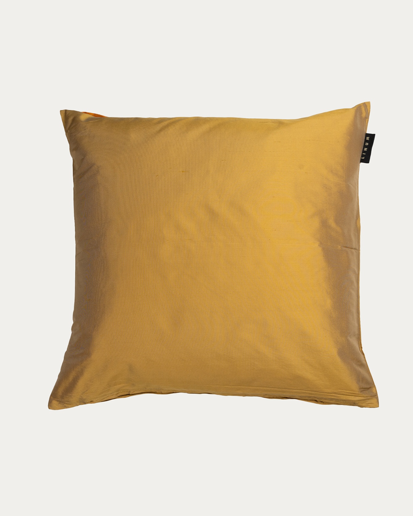 Product image straw yellow SILK cushion cover made of 100% dupion silk that gives a nice lustre from LINUM DESIGN. Size 50x50 cm.