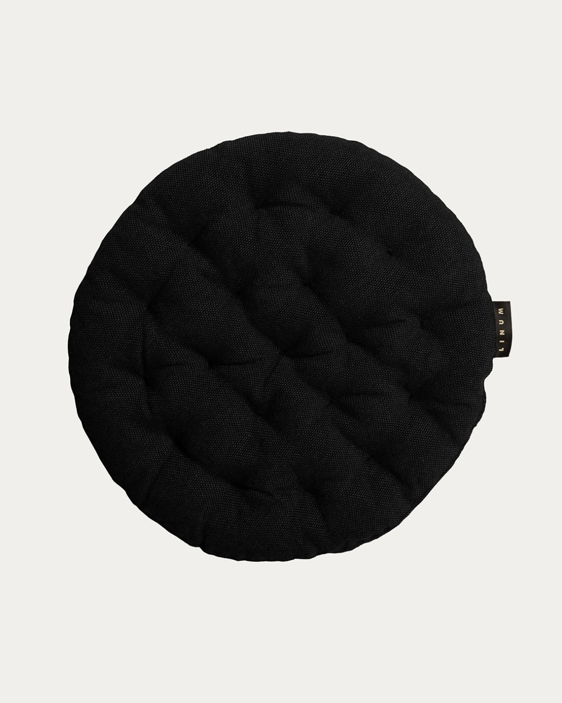 PEPPER round seat cushion in black made of cotton