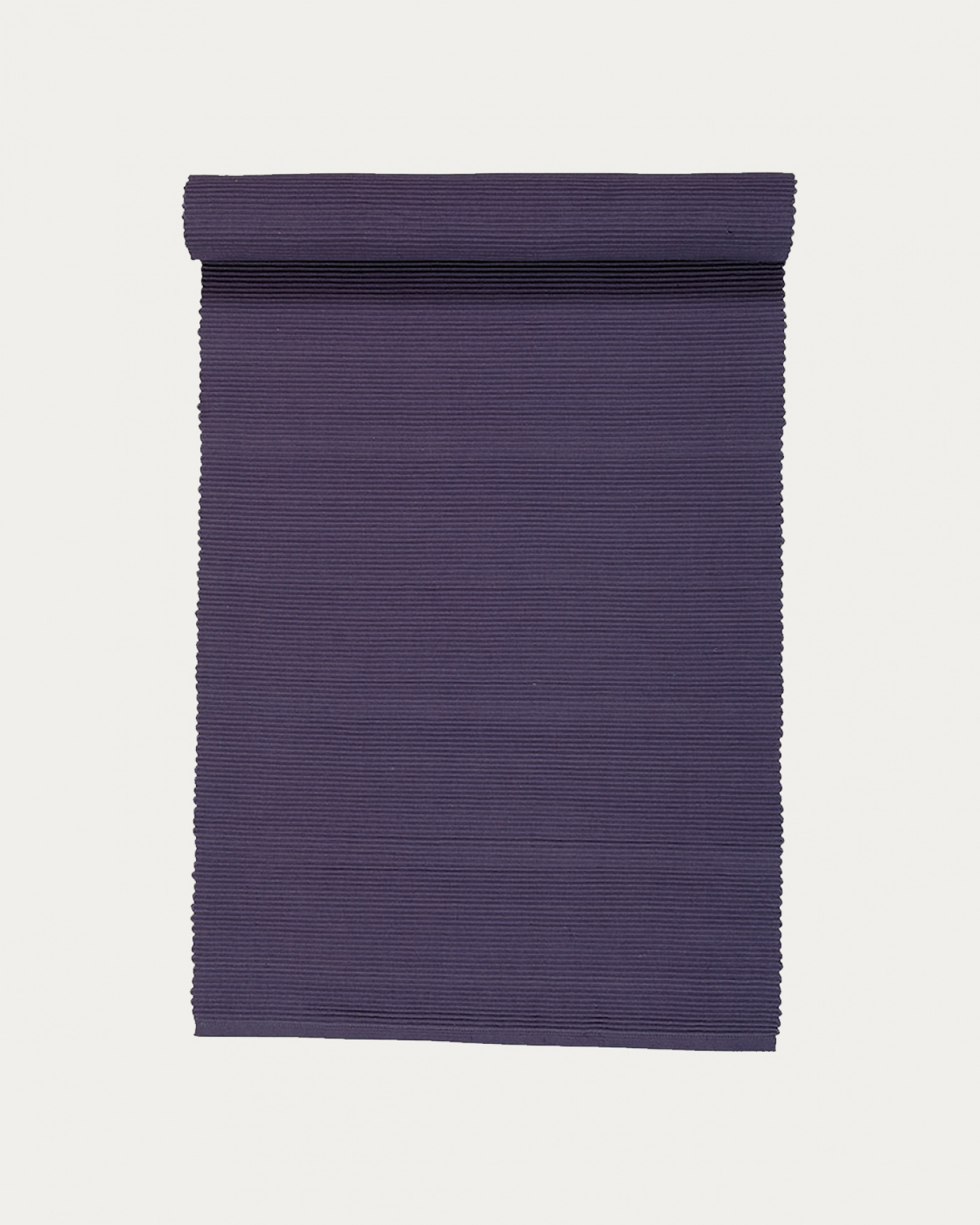 Image du produit chemin de table UNI violet aube en coton doux de qualité côtelée de LINUM DESIGN. Taille 45 x 150 cm.