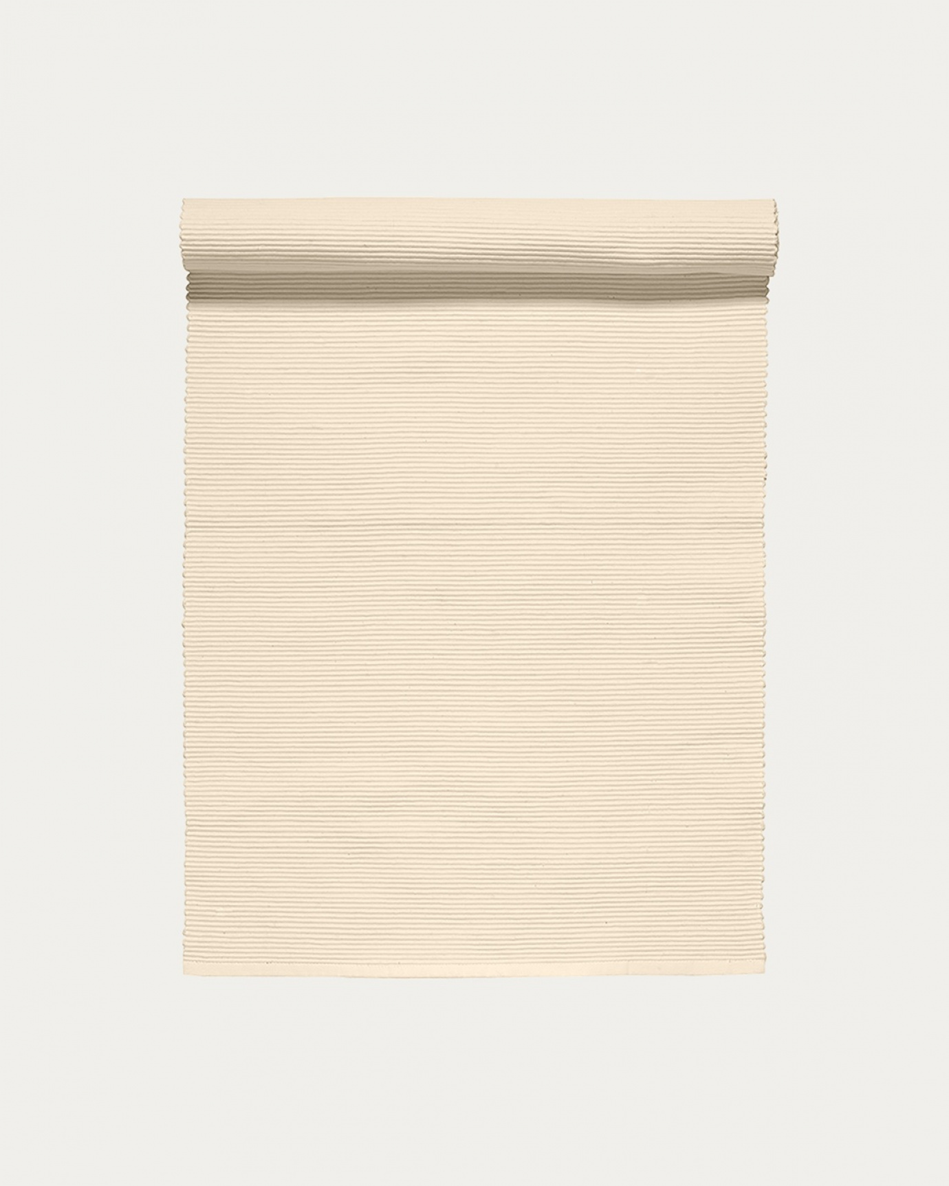 Image du produit chemin de table UNI creme en coton doux de qualité côtelée de LINUM DESIGN. Taille 45 x 150 cm.