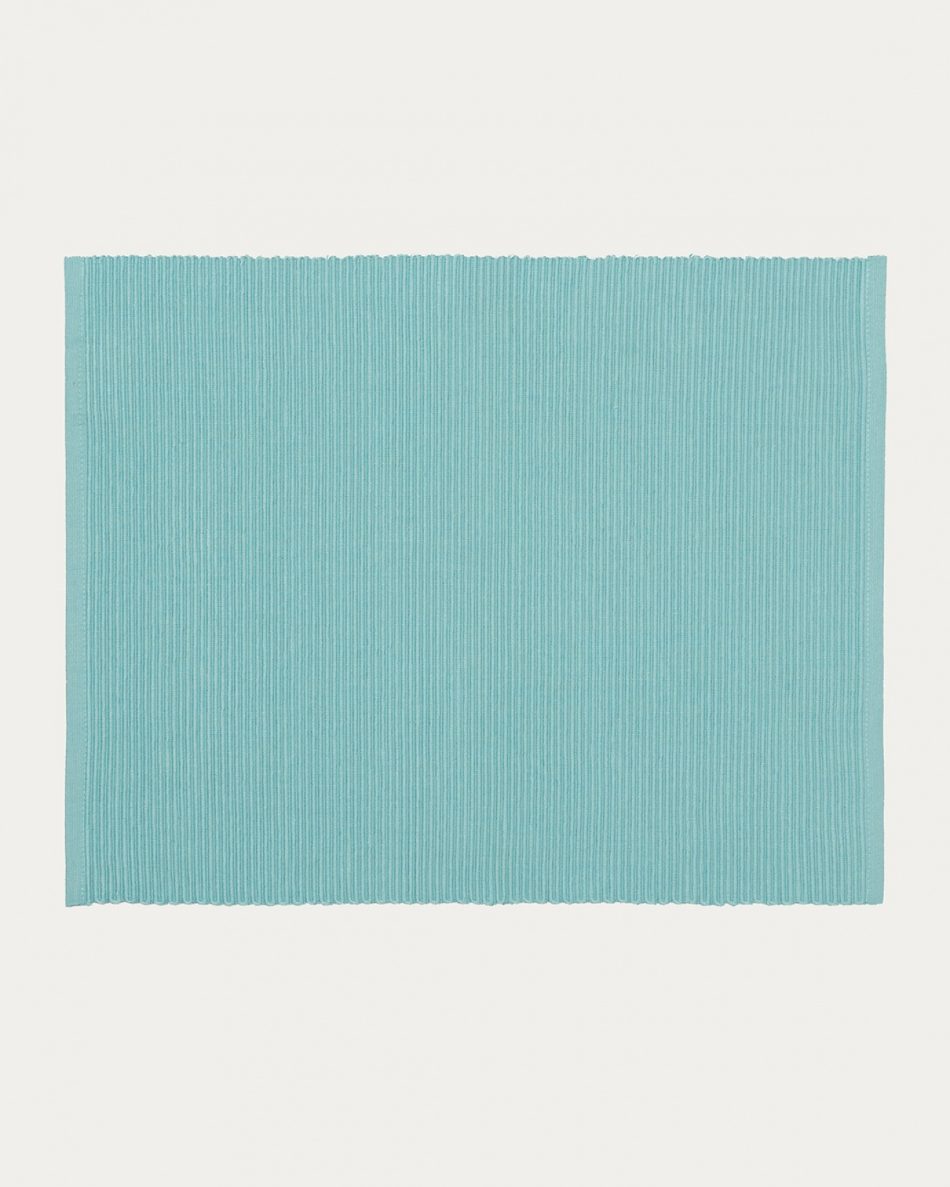 Product image dusty turquoise UNI placemat made of soft cotton in ribbed quality from LINUM DESIGN. Size 35x46 cm and sold in 1-pack.