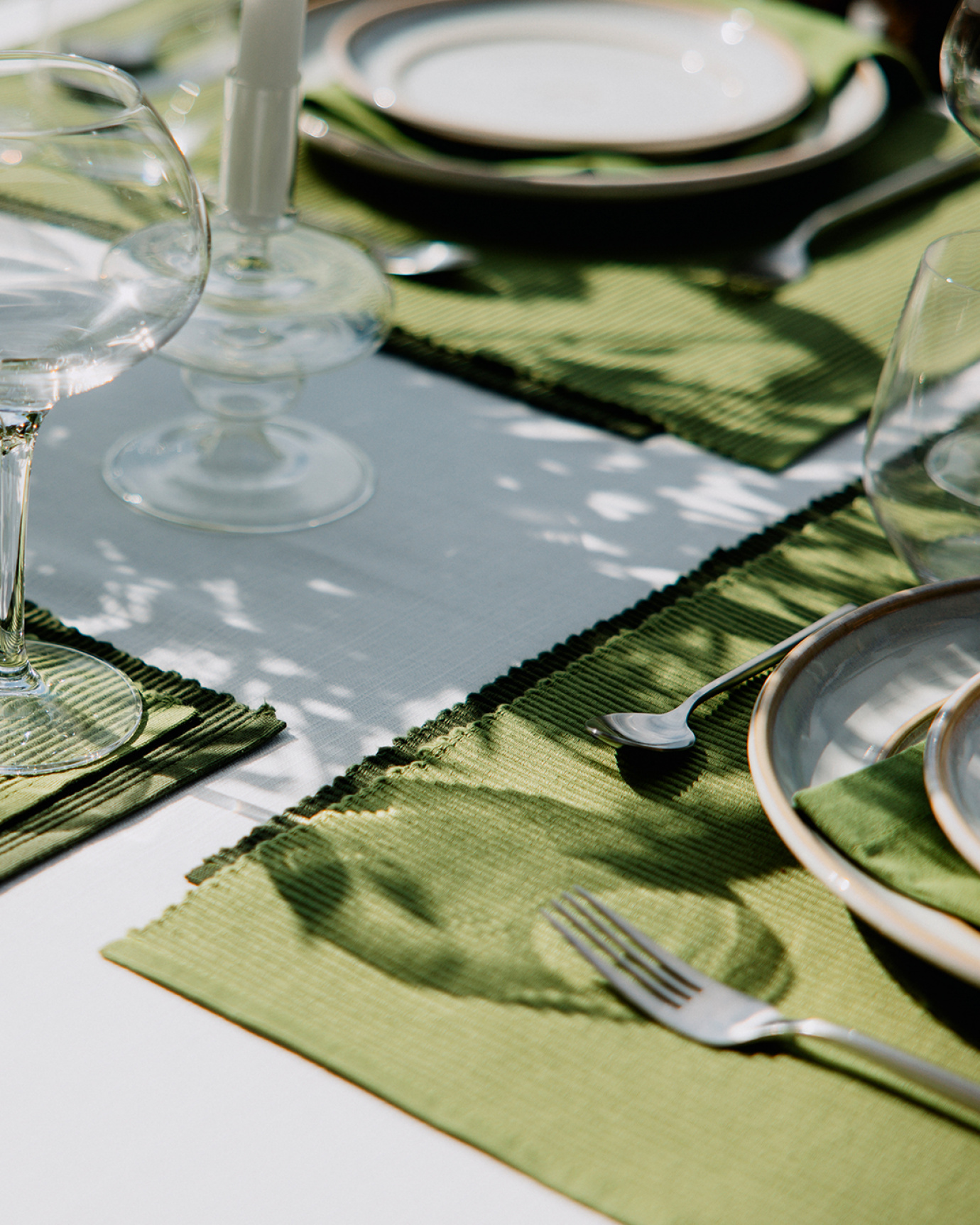 UNI Set de table Lot de 2 Vert olive foncé, bild 3 