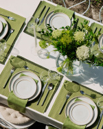 UNI Set de table Lot de 2 Gris foncé turquoise