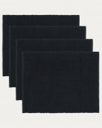 UNI Set de table Lot de 4 Noir UNI Set de table Lot de 4 Noir