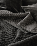 PICCOLO Bedspread 170x260 cm Dark charcoal grey