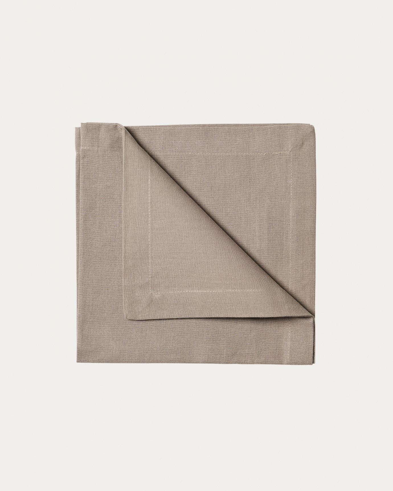 Image du produit serviette de table ROBERT taupe en coton doux de LINUM DESIGN. Taille 45 x 45 cm et vendu en lot de 4.