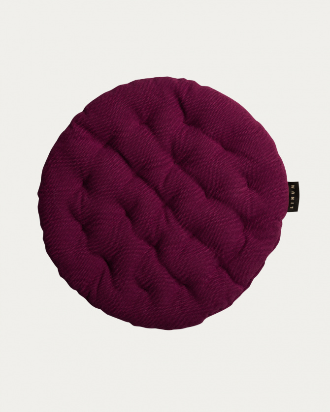 PEPPER round seat cushion in burgundy red made of cotton