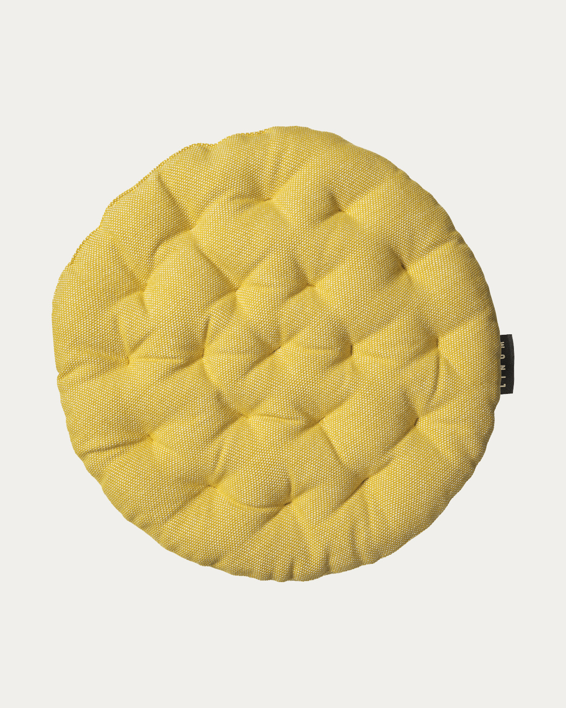 PEPPER round seat cushion in mustard yellow made of cotton