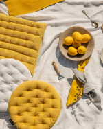 PEPPER Seat cushion ø37 cm Mustard yellow
