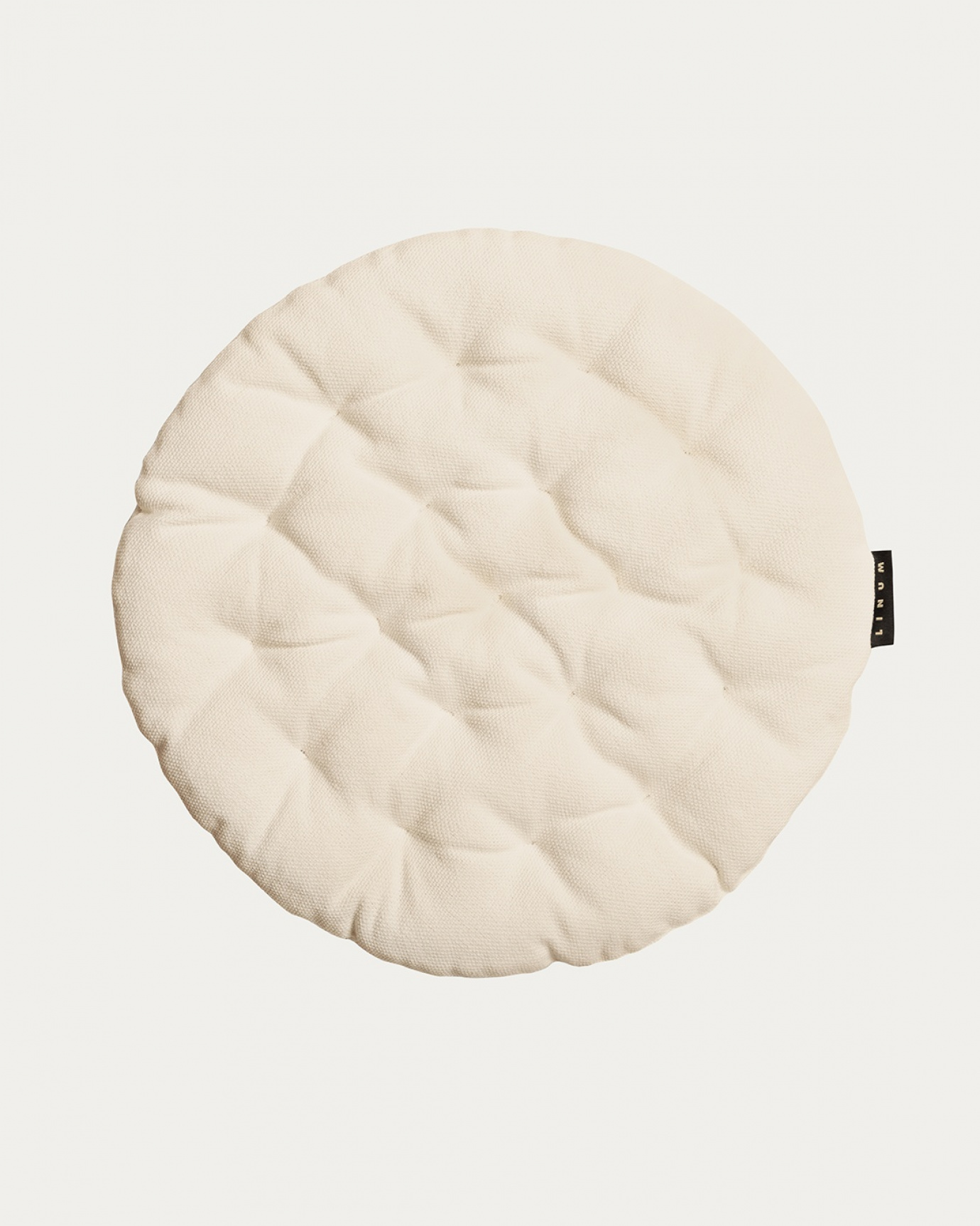 Immagine prodotto beige crema PEPPER cuscini sedie di cotone con imbottitura in poliestere di LINUM DESIGN. Dimensioni ø37 cm.
