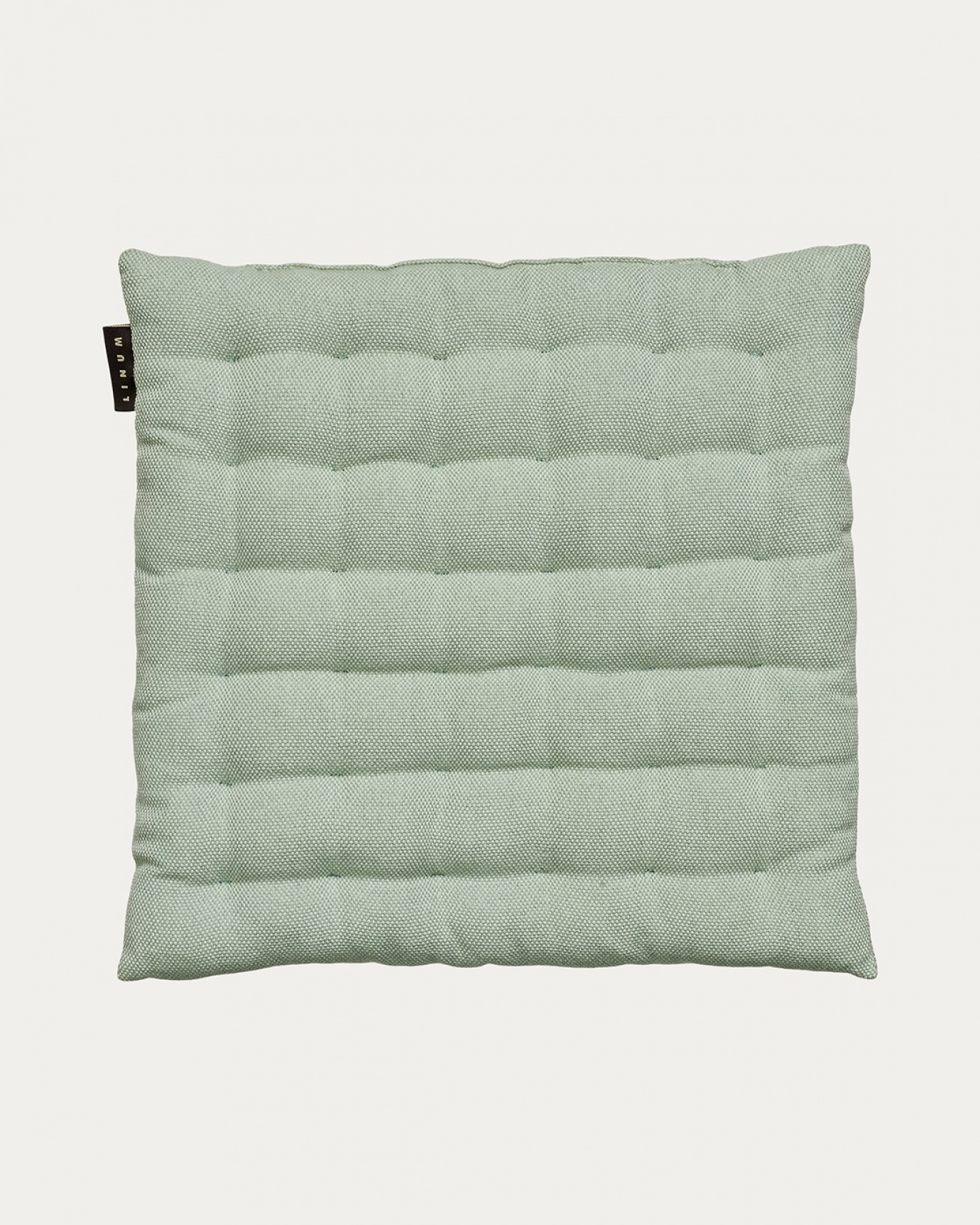Product image light ice green PEPPER seat cushion made of soft cotton with recycled polyester filling from LINUM DESIGN. Size 40x40 cm.