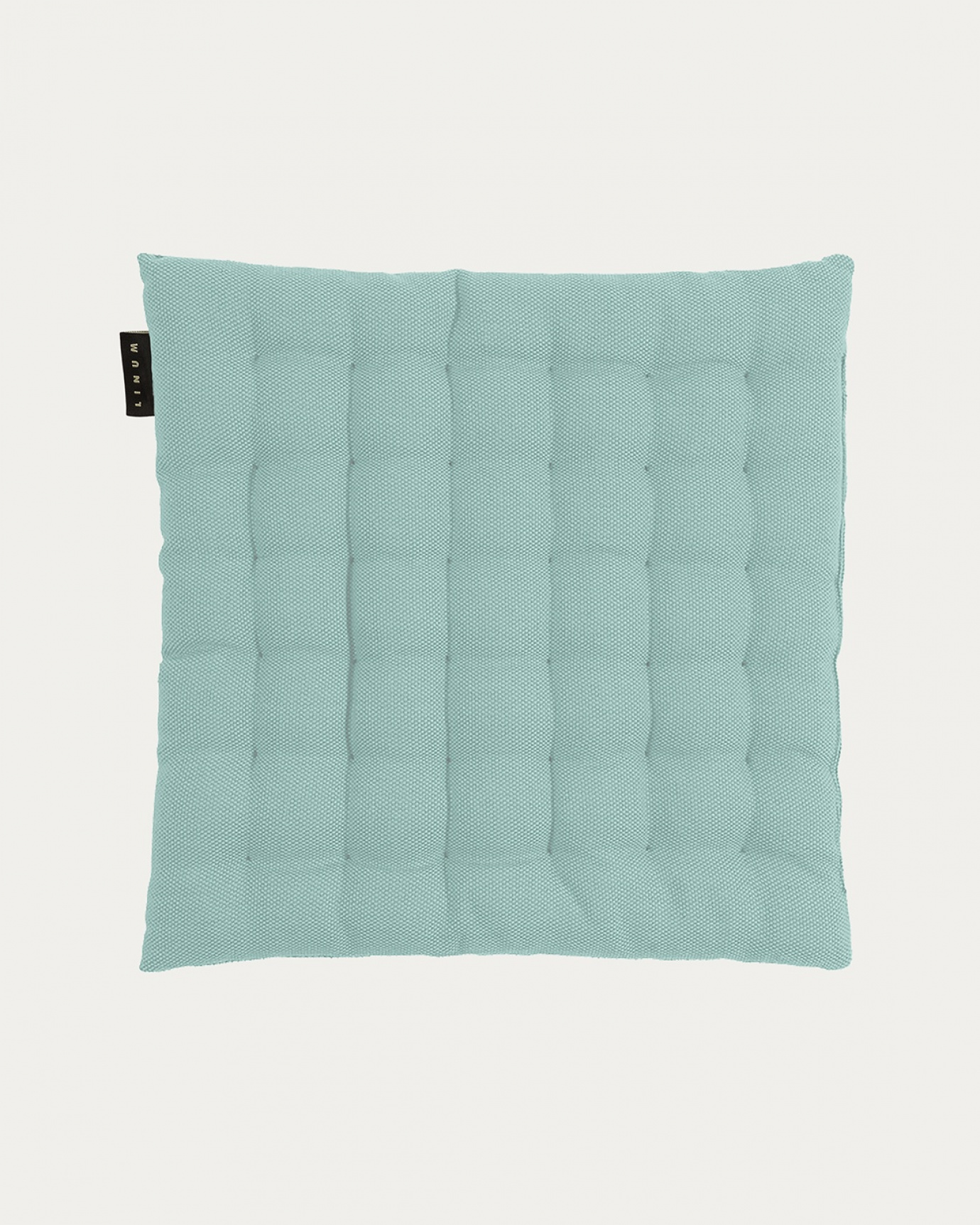 Product image dusty turquoise PEPPER seat cushion made of soft cotton with recycled polyester filling from LINUM DESIGN. Size 40x40 cm.