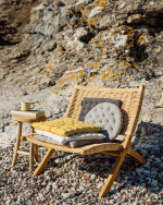 PEPPER Coussin de chaise 40 x 40 cm Jaune moutarde