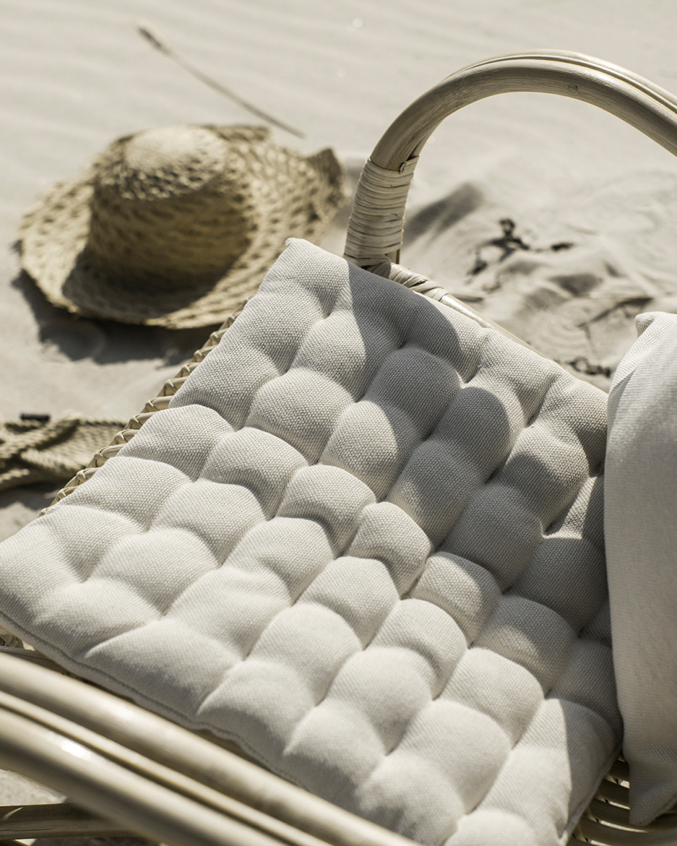 PEPPER cuscino sedia beige crema in cotone 40 cm