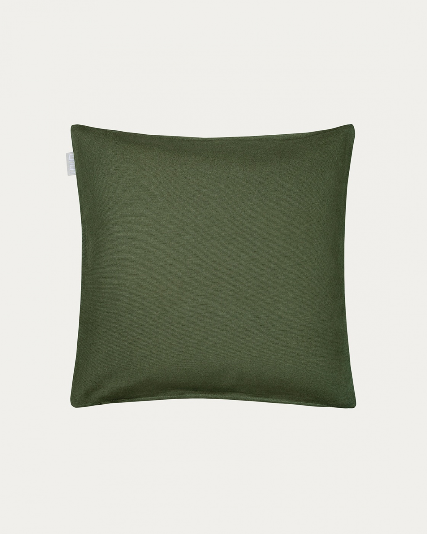 Product image olive green ANNABELL cushion cover made of soft cotton from LINUM DESIGN. Size 40x40 cm.