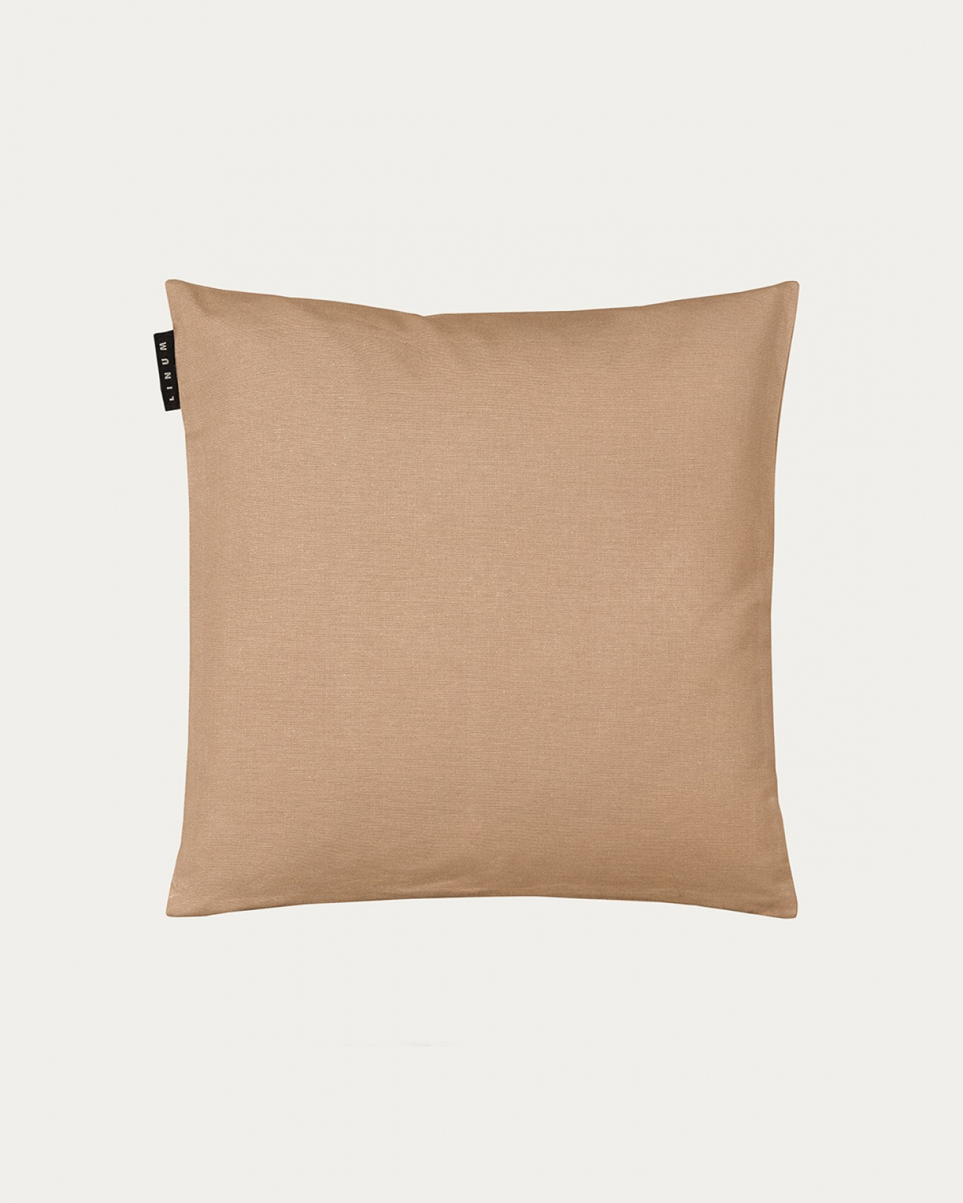 Product image camel brown ANNABELL cushion cover made of soft cotton from LINUM DESIGN. Size 40x40 cm.