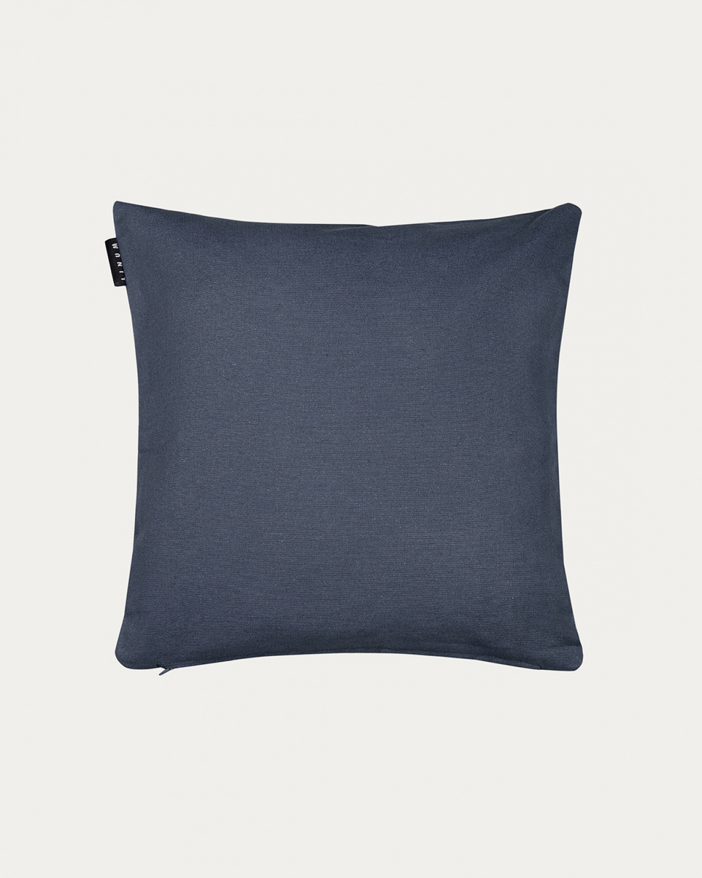 Product image dark steel blue ANNABELL cushion cover made of soft cotton from LINUM DESIGN. Size 40x40 cm.