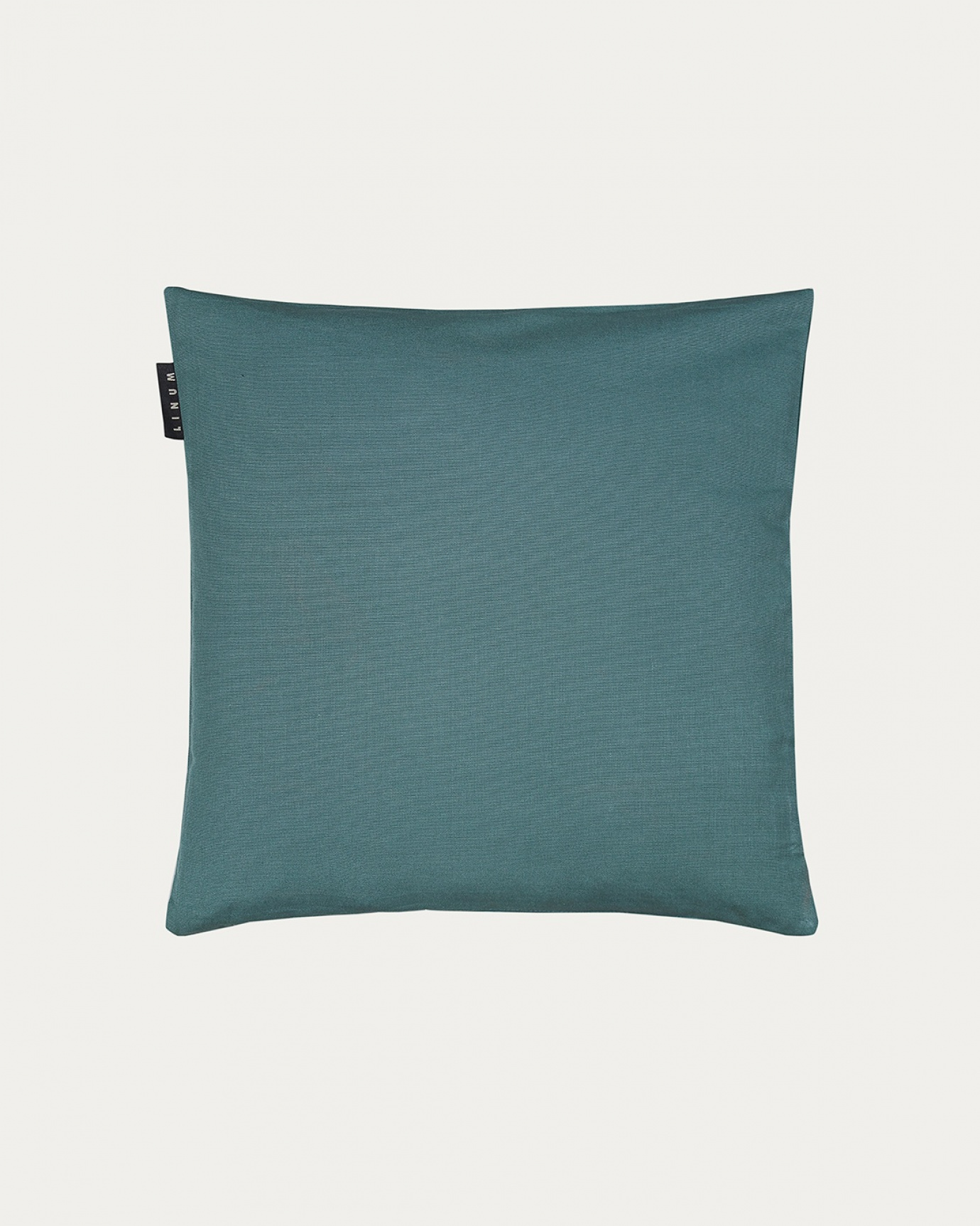 Image du produit housse de coussin ANNABELL gris foncé turquoise en coton doux de LINUM DESIGN. Taille 40 x 40 cm.