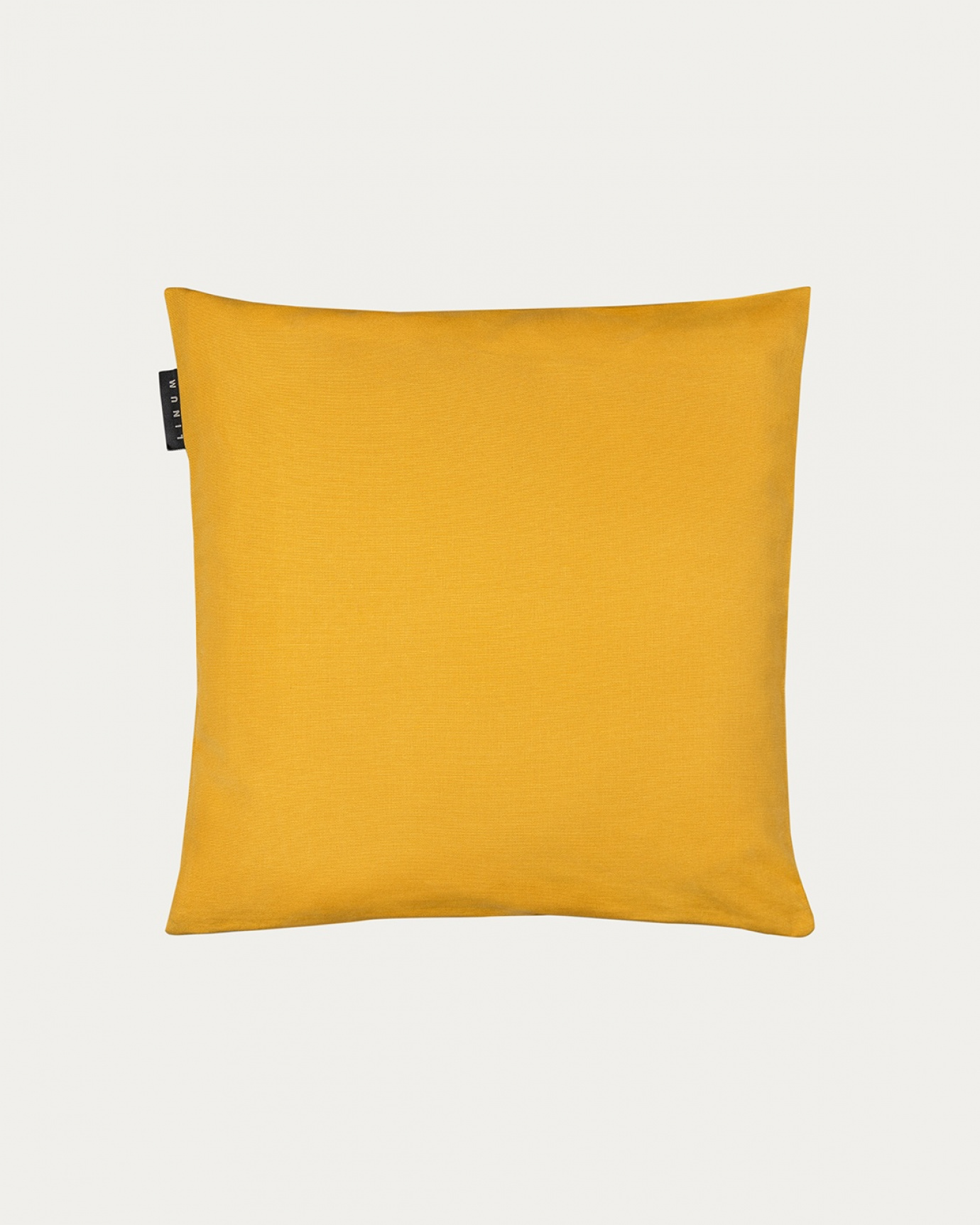Product image tangerine yellow ANNABELL cushion cover made of soft cotton from LINUM DESIGN. Size 40x40 cm.