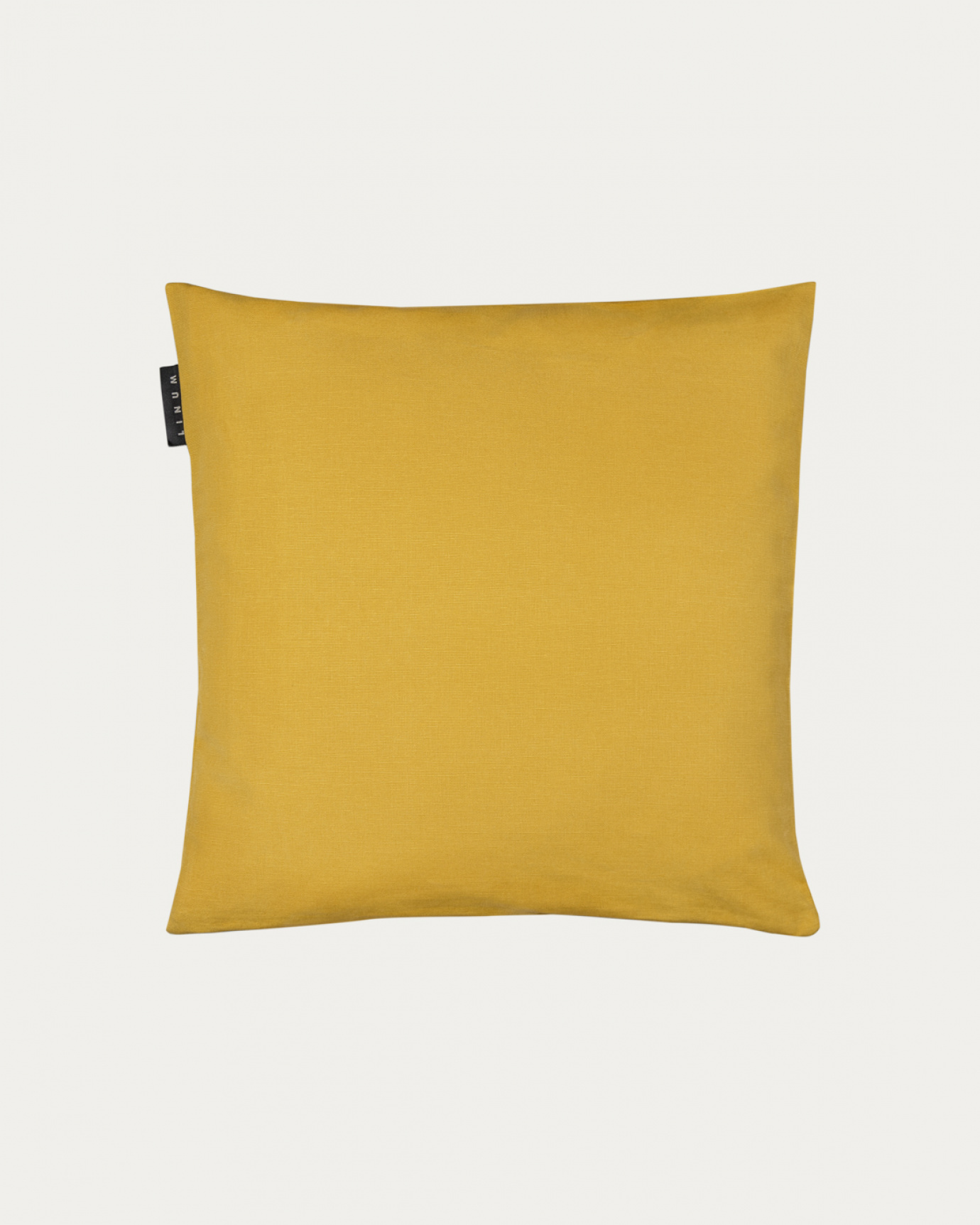 Product image mustard yellow ANNABELL cushion cover made of soft cotton from LINUM DESIGN. Size 40x40 cm.