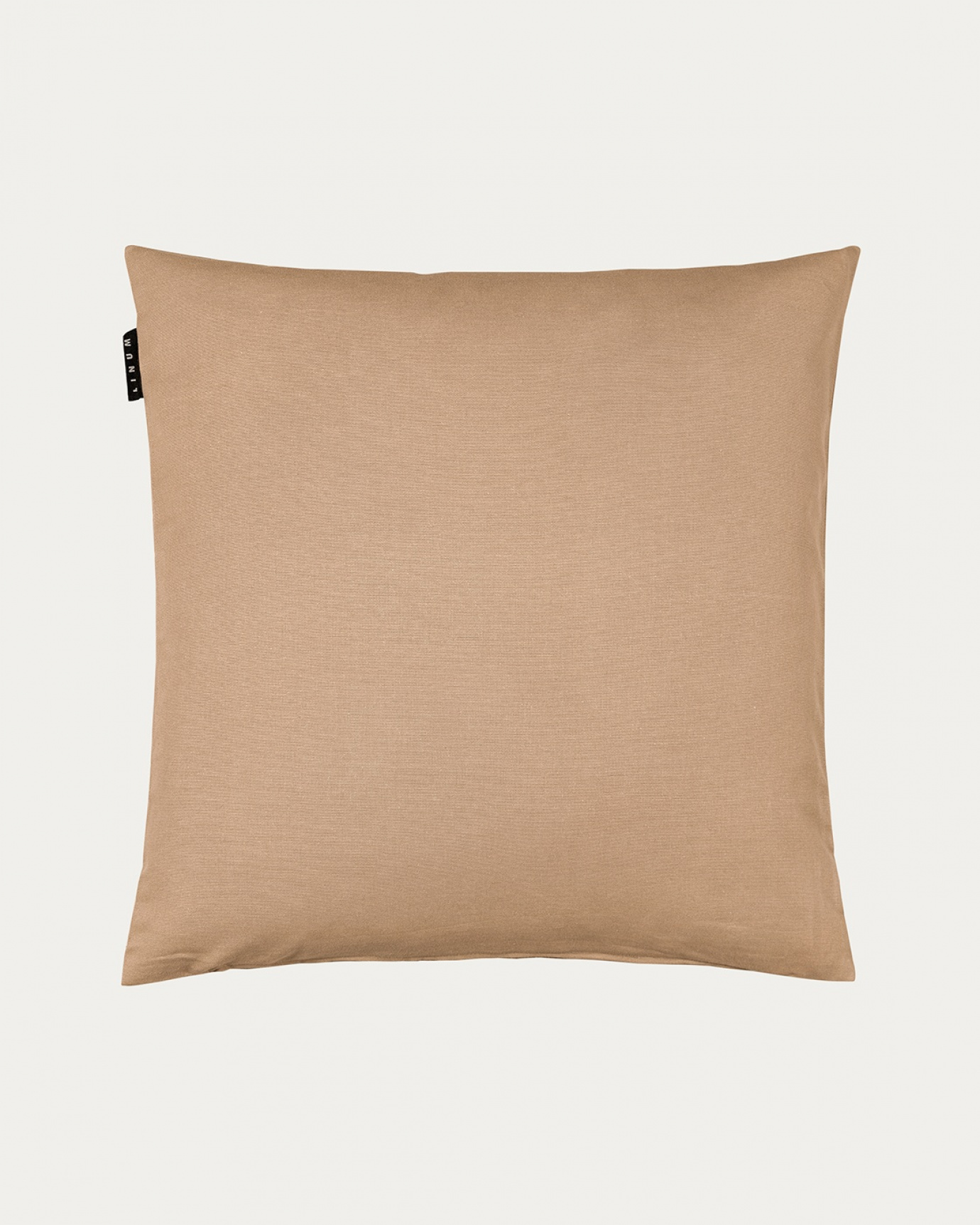 Product image camel brown ANNABELL cushion cover made of soft cotton from LINUM DESIGN. Size 50x50 cm.