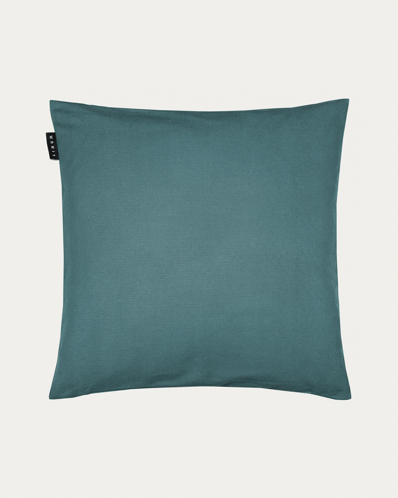 Image du produit housse de coussin ANNABELL gris foncé turquoise en coton doux de LINUM DESIGN. Taille 50 x 50 cm.