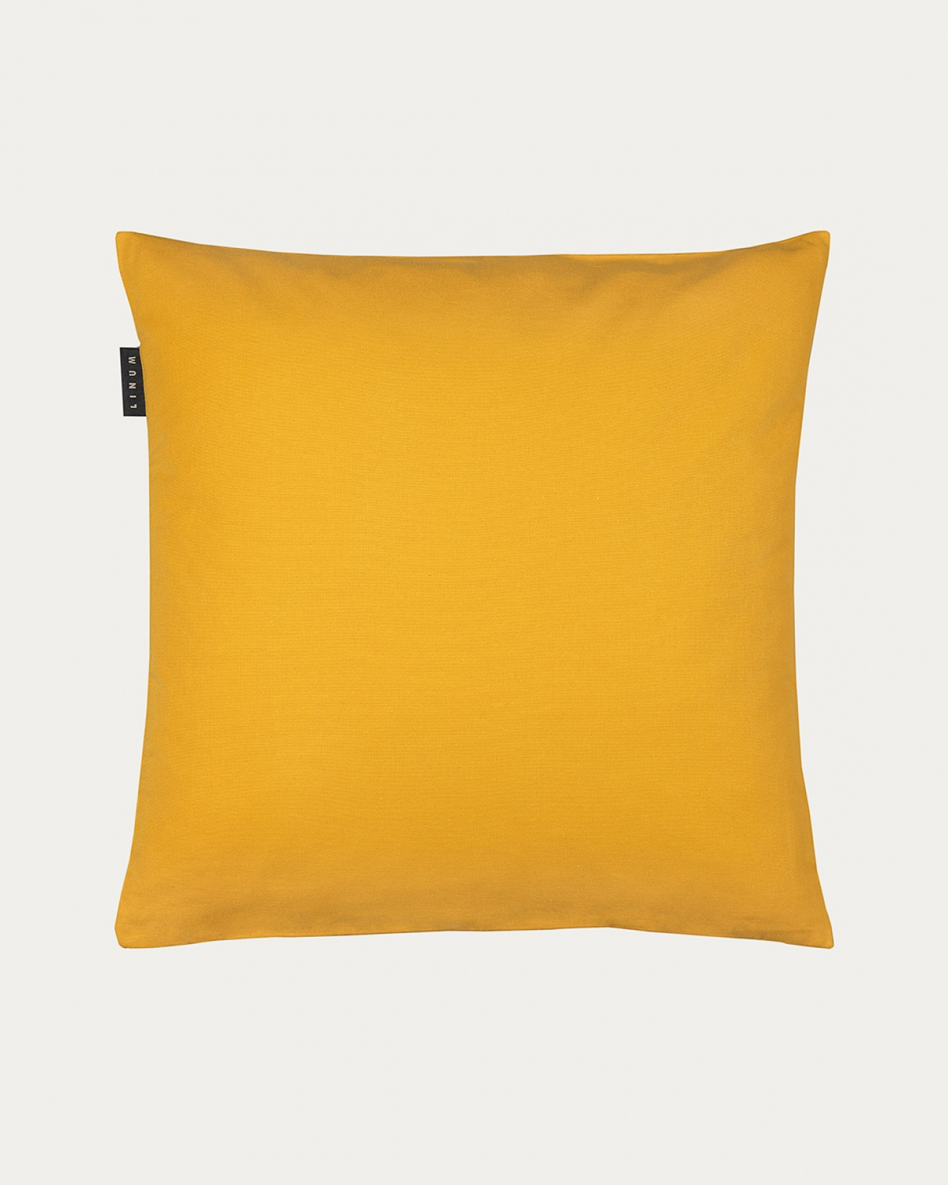 Product image tangerine yellow ANNABELL cushion cover made of soft cotton from LINUM DESIGN. Size 50x50 cm.