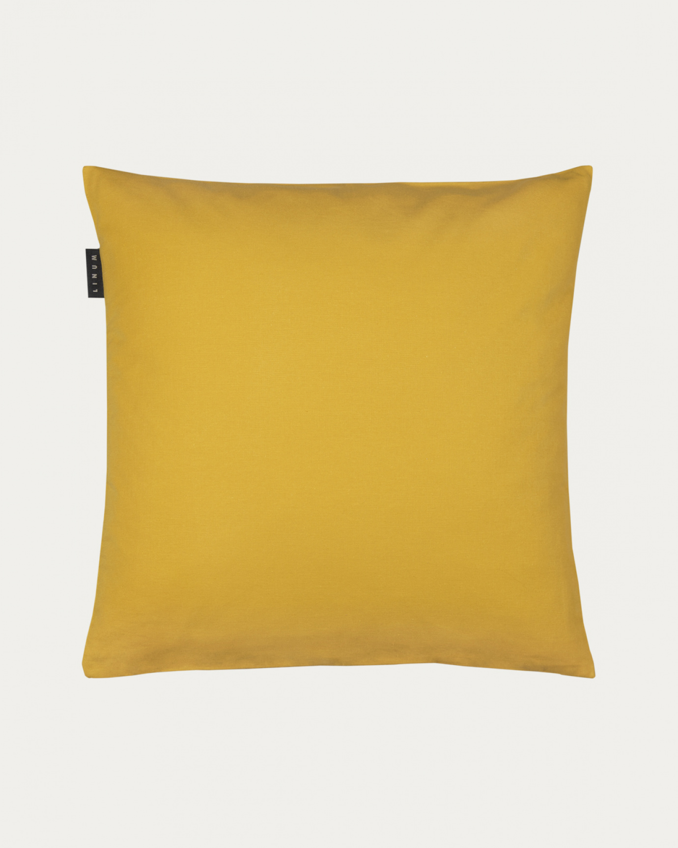Product image mustard yellow ANNABELL cushion cover made of soft cotton from LINUM DESIGN. Size 50x50 cm.