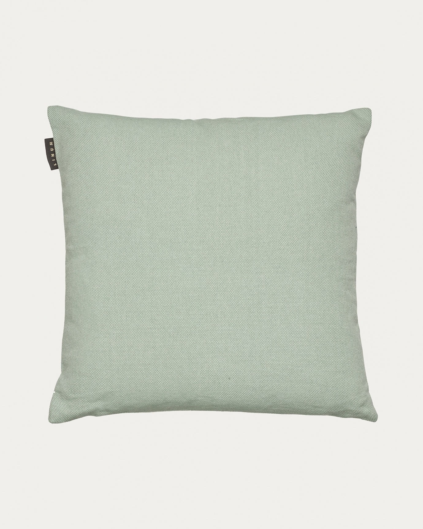Produktbild helles eisgrün PEPPER Kissenhülle aus weicher Baumwolle von LINUM DESIGN. Einfach zu waschen und langlebig für Generationen. Größe 50x50 cm.