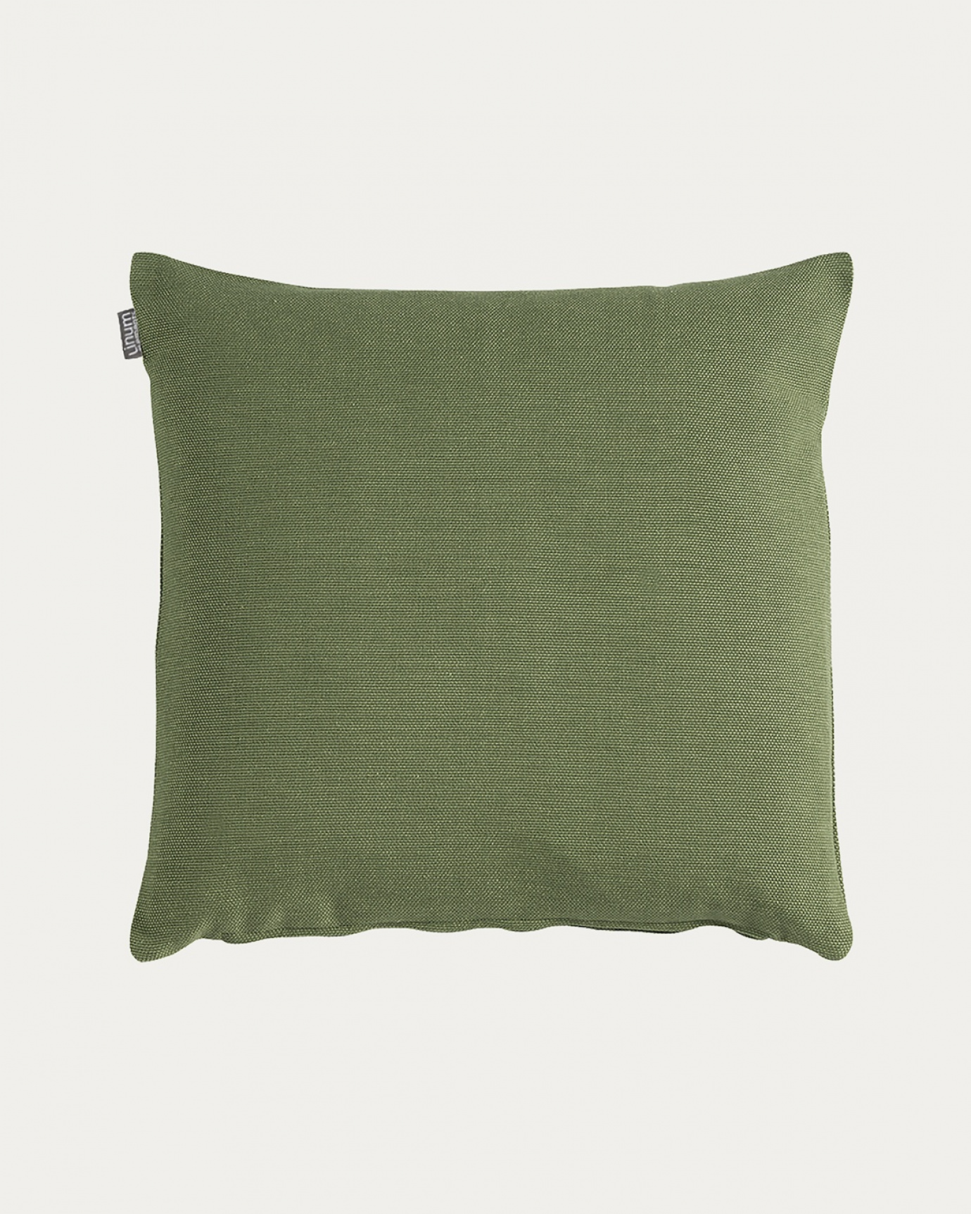 Image du produit housse de coussin PEPPER vert cyprès clair en coton doux de LINUM DESIGN. Facile à laver et durable pendant des générations. Taille 50 x 50 cm.