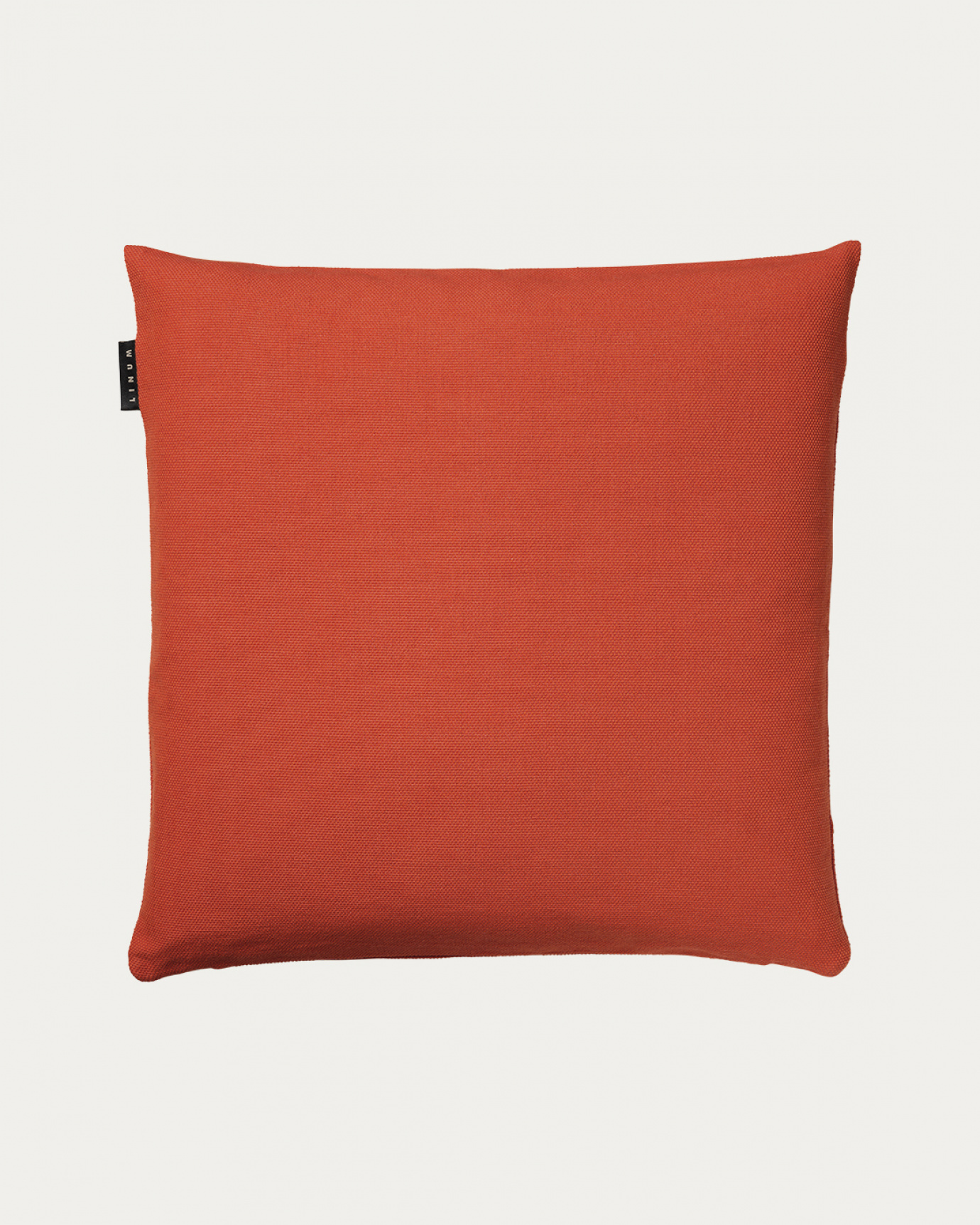 Product image rusty orange PEPPER cushion cover made of soft cotton from LINUM DESIGN. Easy to wash and durable for generations. Size 50x50 cm.