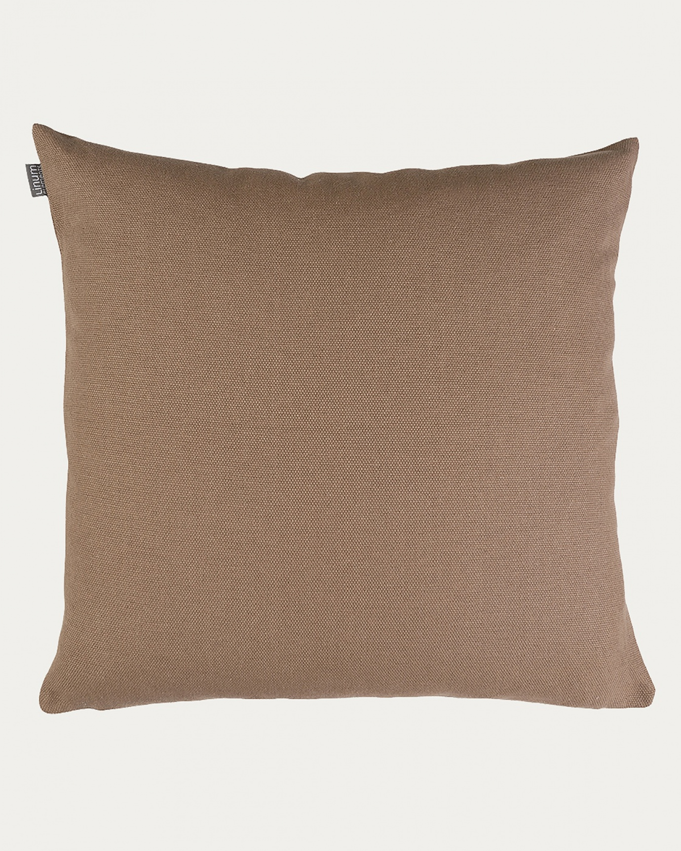 Product image dark mole brown PEPPER cushion cover made of soft cotton from LINUM DESIGN. Easy to wash and durable for generations. Size 60x60 cm.