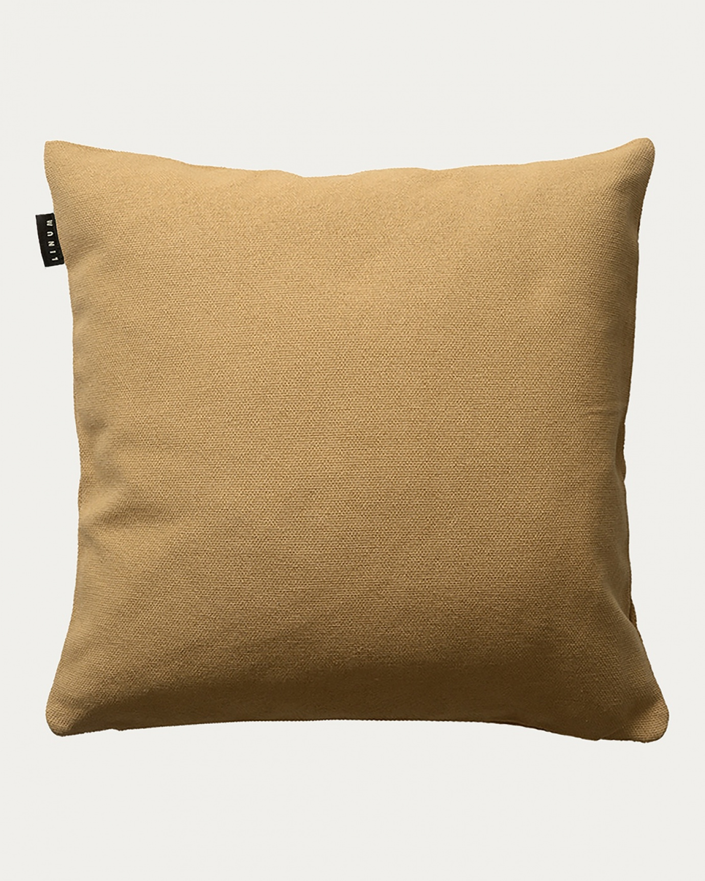 Product image straw yellow PEPPER cushion cover made of soft cotton from LINUM DESIGN. Easy to wash and durable for generations. Size 60x60 cm.