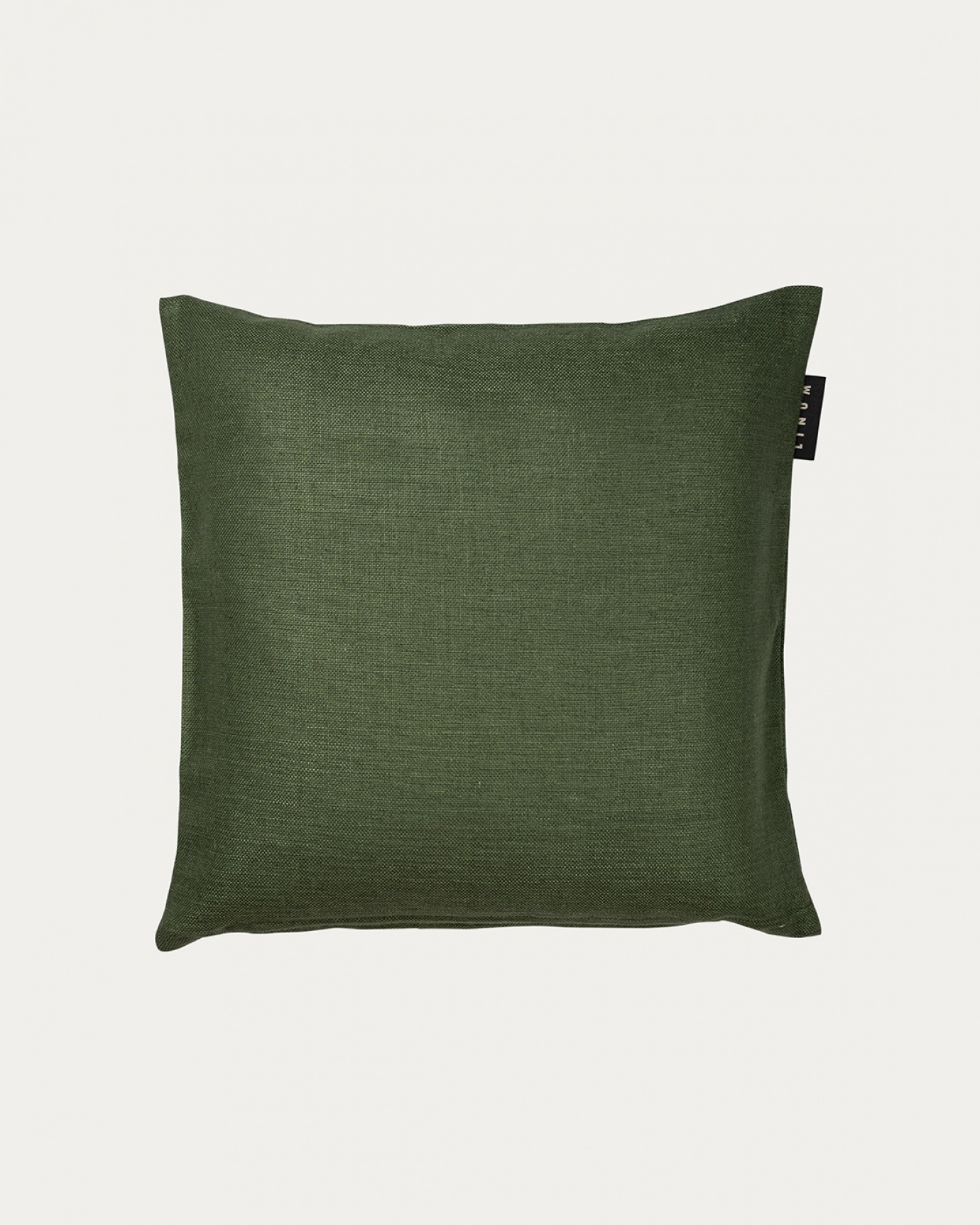 Product image dark olive green SETA cushion cover made of 100% raw silk that gives a nice lustre from LINUM DESIGN. Size 40x40 cm.