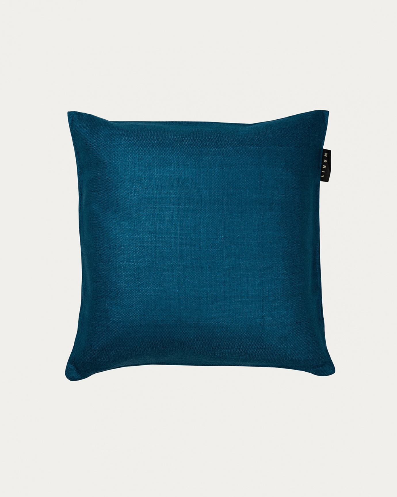 Product image petrol blue SETA cushion cover made of 100% raw silk that gives a nice lustre from LINUM DESIGN. Size 40x40 cm.