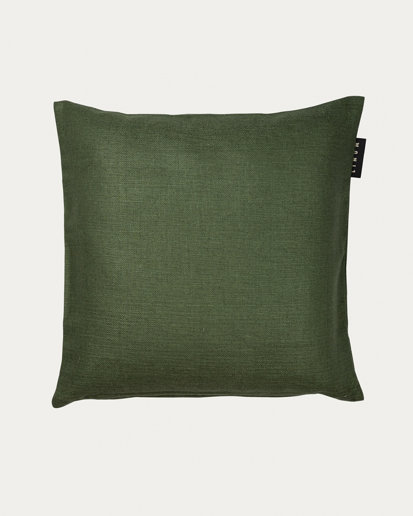Product image dark olive green SETA cushion cover made of 100% raw silk that gives a nice lustre from LINUM DESIGN. Size 50x50 cm.