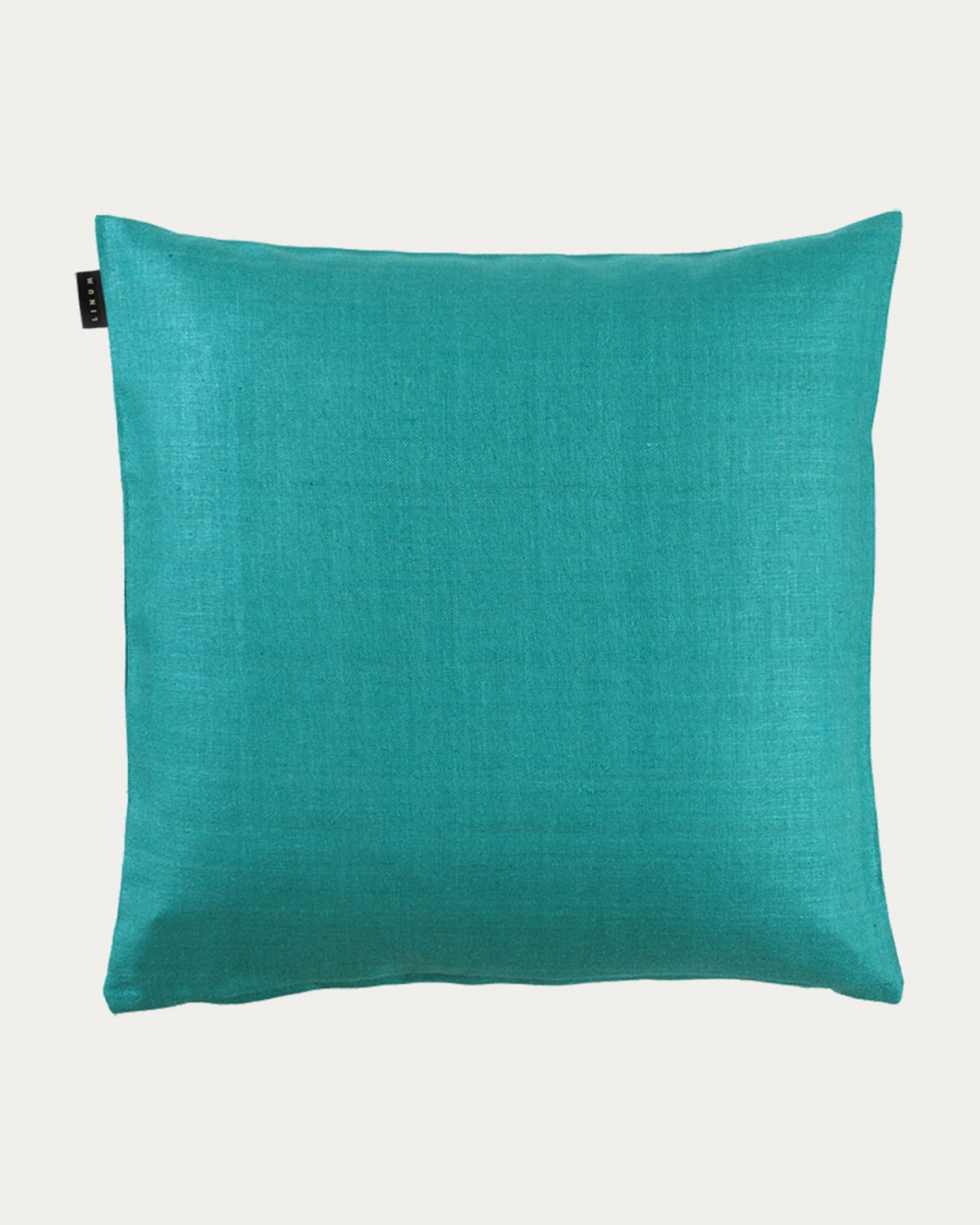 Product image aqua turquoise SETA cushion cover made of 100% raw silk that gives a nice lustre from LINUM DESIGN. Size 50x50 cm.