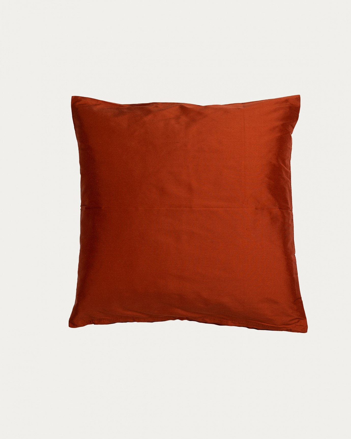 Product image rusty orange SILK cushion cover made of 100% dupion silk that gives a nice lustre from LINUM DESIGN. Size 40x40 cm.