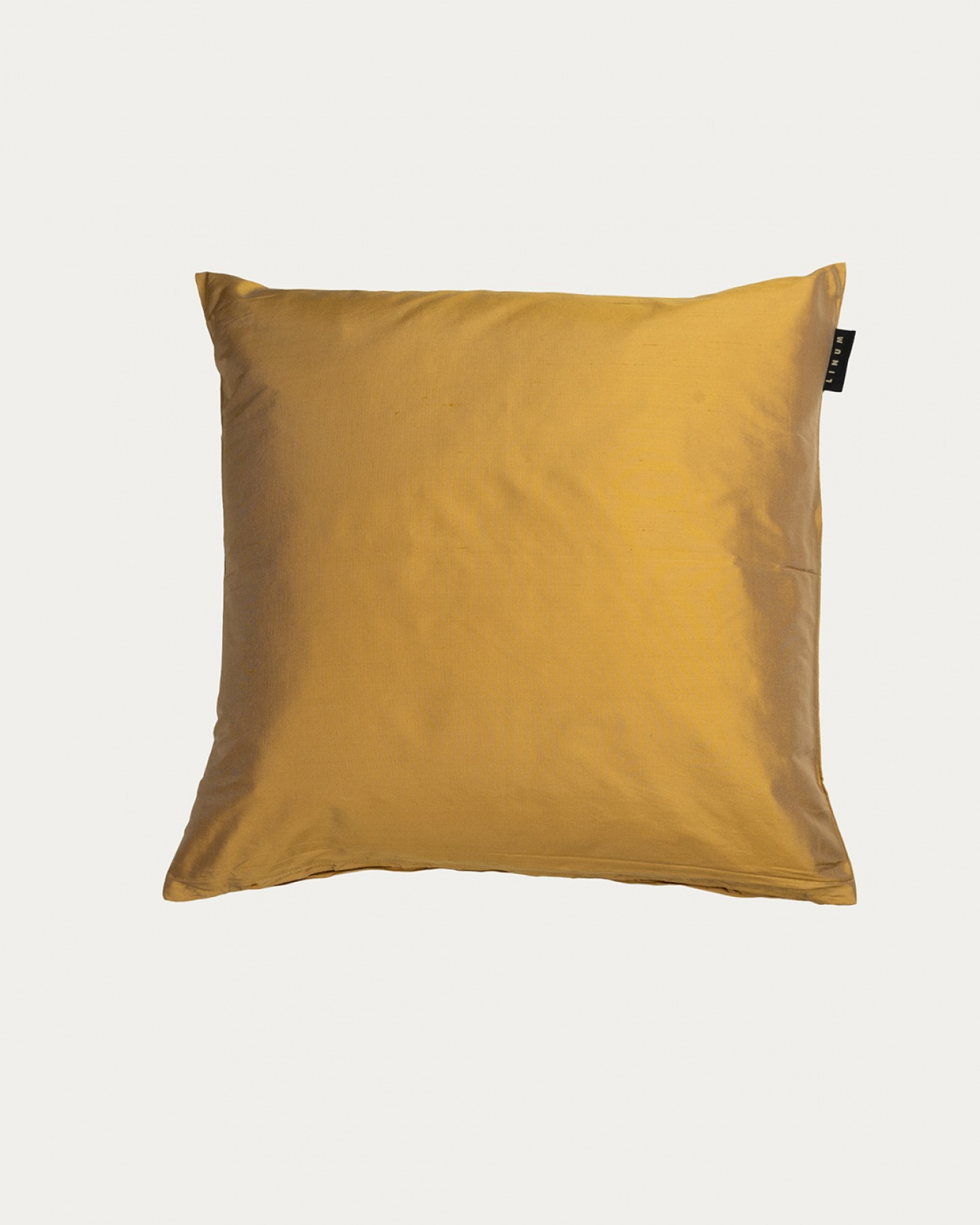 Product image straw yellow SILK cushion cover made of 100% dupion silk that gives a nice lustre from LINUM DESIGN. Size 40x40 cm.