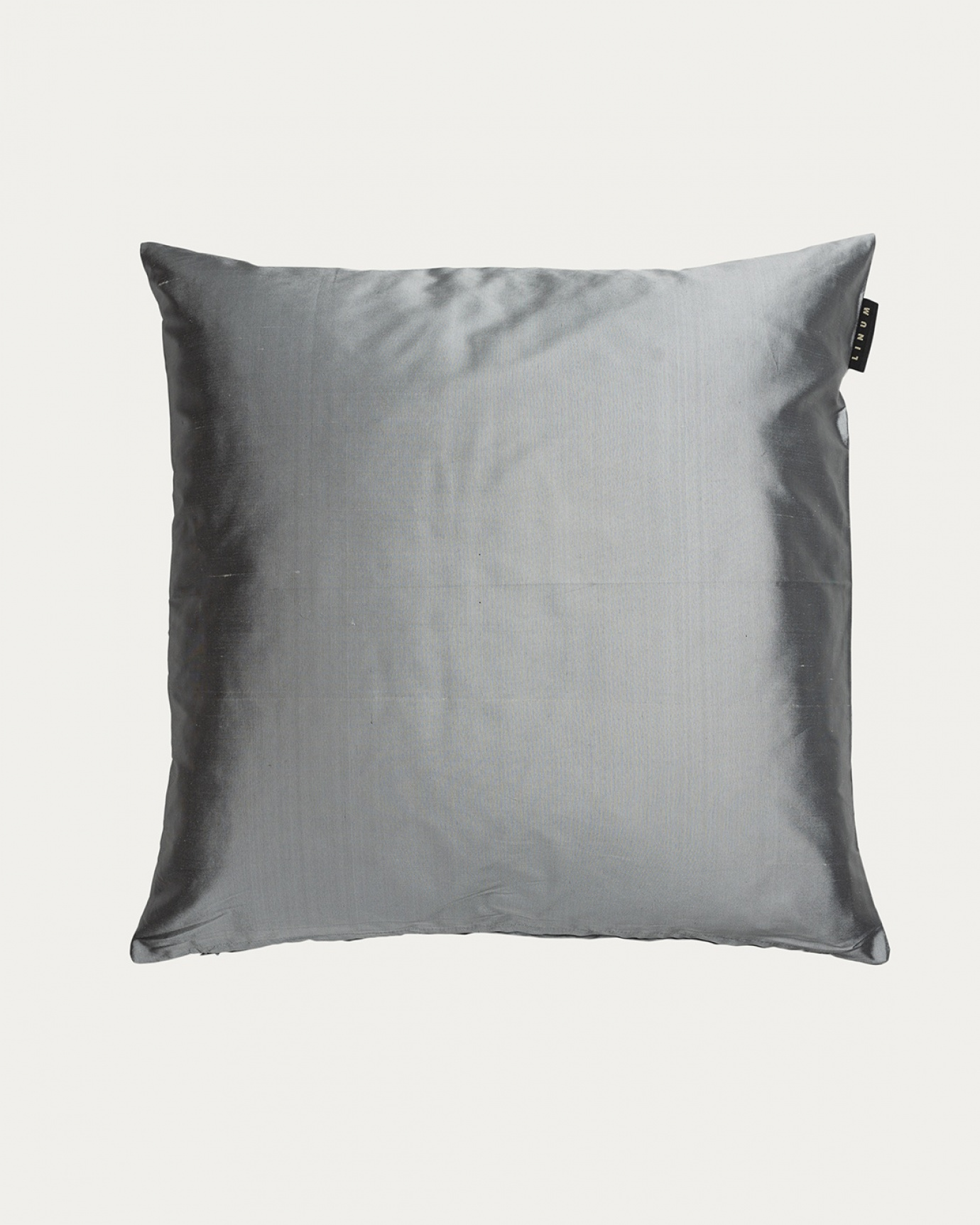 Product image light grey SILK cushion cover made of 100% dupion silk that gives a nice lustre from LINUM DESIGN. Size 50x50 cm.