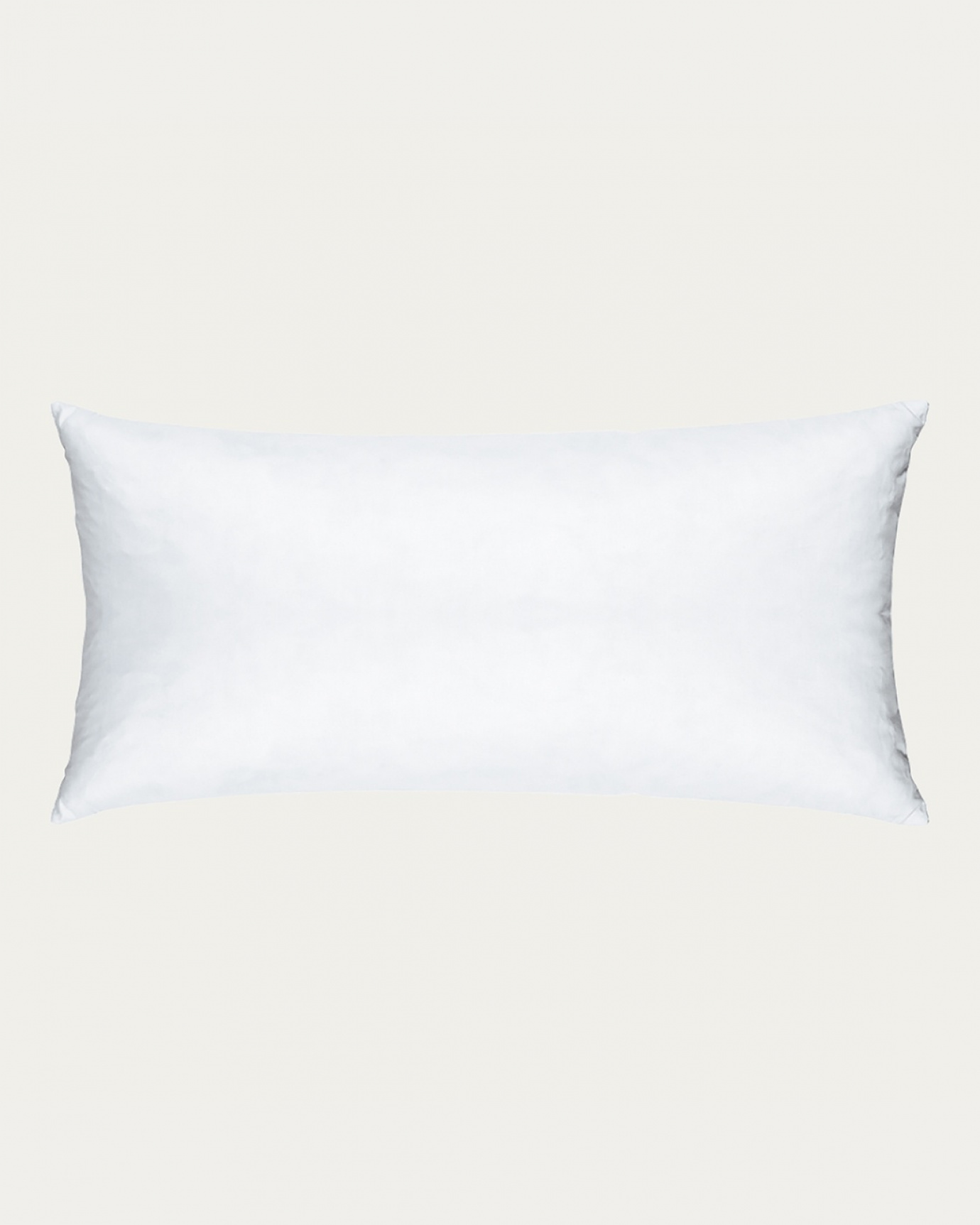 Product image white FEATHER cushion insert made of cotton with feather filling from LINUM DESIGN. Size 35x70 cm.