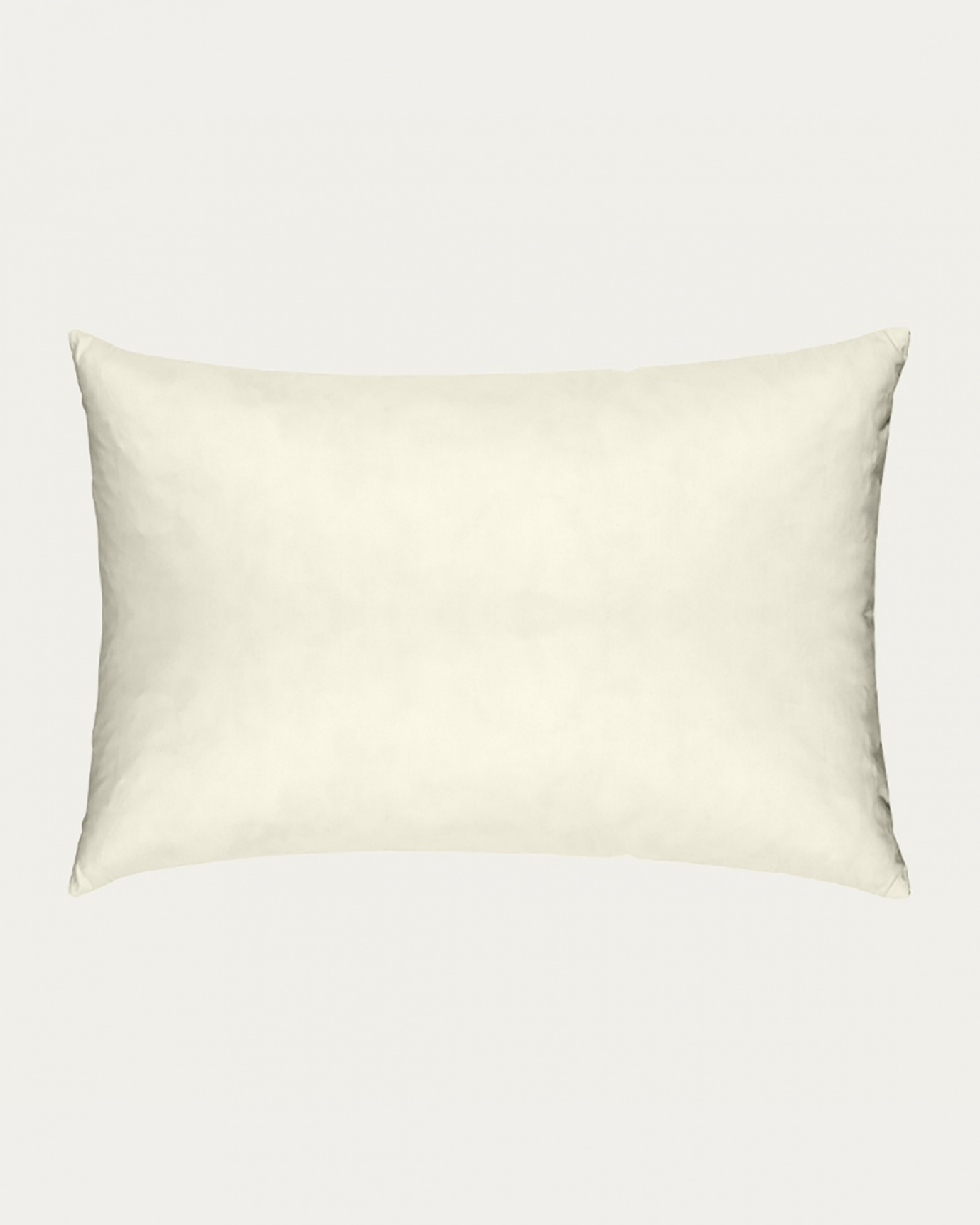 Product image cotton beige FEATHER cushion insert made of cotton with feather filling from LINUM DESIGN. Size 40x60 cm.