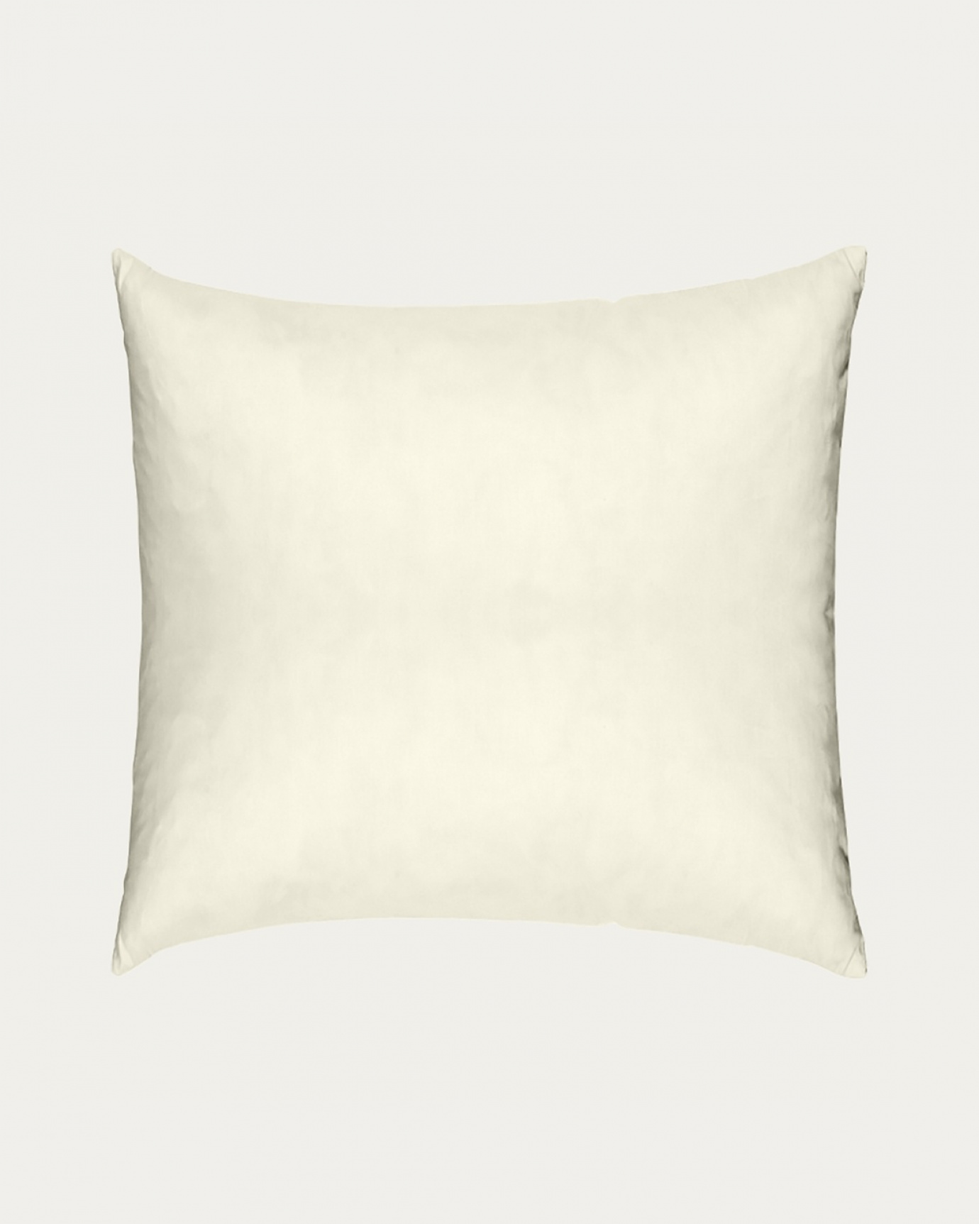 Product image cotton beige FEATHER cushion insert made of cotton with feather filling from LINUM DESIGN. Size 50x50 cm.
