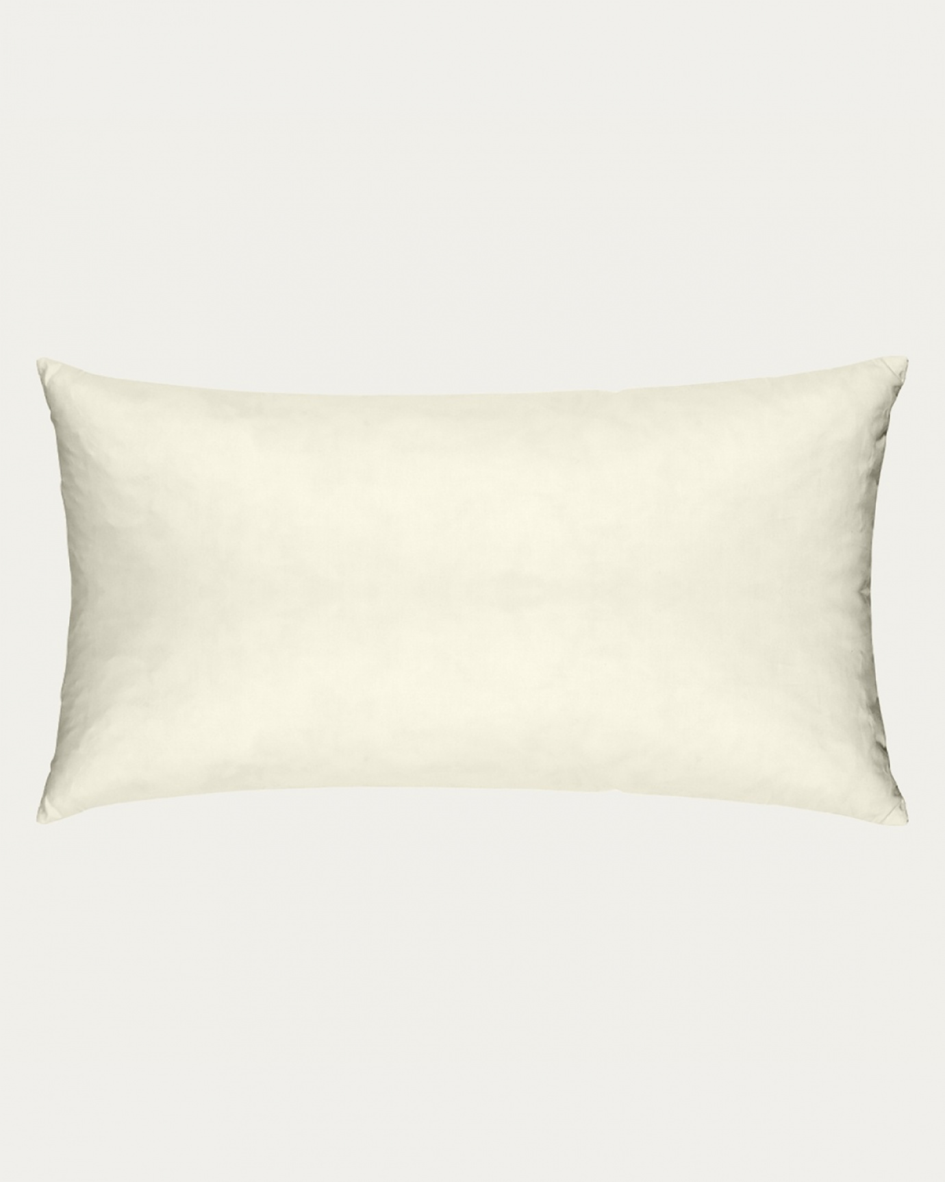 Product image cotton beige FEATHER cushion insert made of cotton with feather- and polyesterfilling from LINUM DESIGN. Size 50x90 cm.